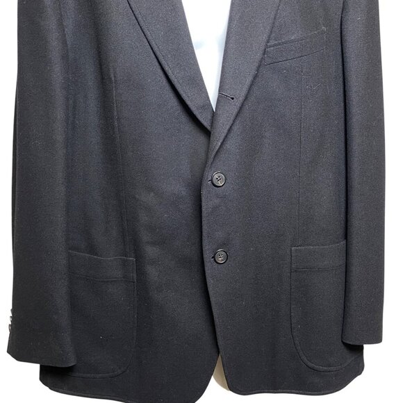 Scabal Black Wool Blazer Jacket Mens Size 54R Bespoke Made to Measure 3 Button - Picture 3 of 11